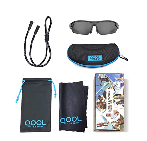 Image of QOOL TIMES rectangle Polarized fishing Sunglasses for Men Women, Running Hunting Golfing Cycling Hiking Outdoors