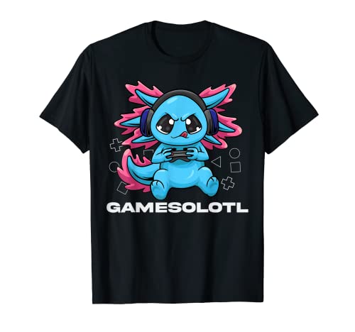 Gamesolotl Axolotl Video Gamer Kawaii Anime Boys Girls Camiseta