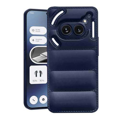 CEDO Nothing Phone 2a (5G) Back Cover | Camera Bump & 360° Flexible Puff Armor Protection | Matte Soft Silicon Shock Proof Rubberised Back Case Cover (Blue)- Best and cheap mobile covers in India