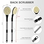 Back Scrubber Anti Slip for Shower, 21.7” Detachable Back Bath Brush for Shower, Back Scrubber, Exfoliation and Improved Skin Health for Elderly with Limited Arm Movement, Disabled (21.7” Black) - Image 2