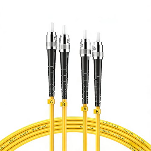 SK-LINK ST to ST Fiber Patch Cable 1m/3ft, Singlemode Duplex 9/125μm, Gigabit/10GB OS2 Compatible, ST/UPC Optical Patch Cord, High-Speed for LAN & Data Centers