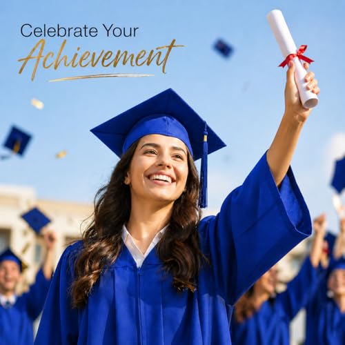 Image of Raj Costume Graduation Gown, Cap & Sash Set for Kids & Adults | Matte Polyester Academic Convocation Dress | Graduation Ceremony Robe for School, College & University Degree Day