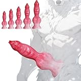 JXszxbt Silikon Realistischer Hund Dildo Tier Wolf Dildos Analplug Hundedildo mit Saugnapf Dog Penis Groß Knoten Analdildo Prostata Stimulator G-Punkt Masturbatoren Sexspielzeug für Frauen Männer(S)