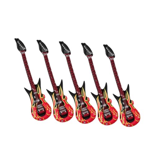 CHICAMPERA 5 Piezas Inflables de PVC para Decoraciones de Fiesta Instrumentos Musicales y Accesorios de Rock Star para Juguetes de Aire Seguros y Portátiles