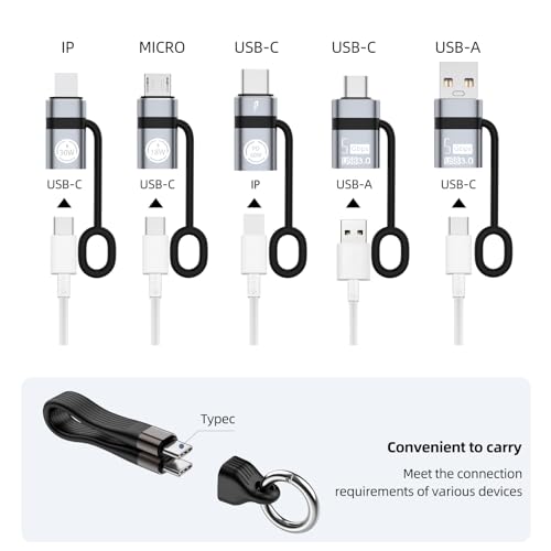 Liaoan USB A to USB C 3.0 OTG Adapter, USB C to Micro Converter, IP to Type-C Converter, and Type-C to USB A OTG 3.0 Adapter (6 Pieces), Supporting Fast Charging and Data Transfer by Liaoan - Image 3