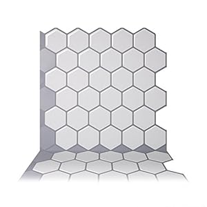 Tic Tac Tiles 25 cm x 25 cm, 10-vellen schillen en plakken zelfklevende 3D-muur witte bakstenen tegelstickers voor…