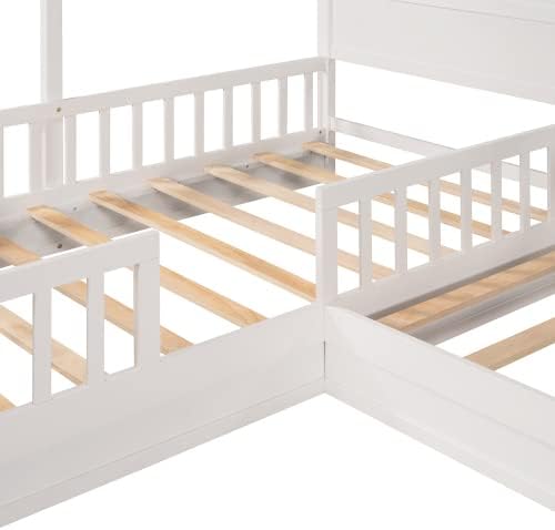 Close-up of the wooden slat system providing mattress support.