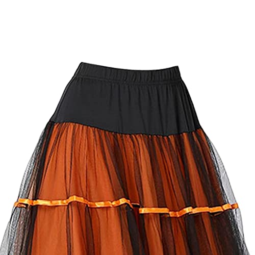 Robe de danse latine orange costume de soirée moderne avec jupe ample - 2