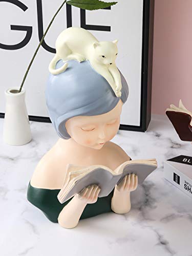 Statue de lecture fille KELIEQA décoration d'étude modèle B