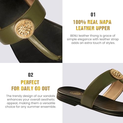 Image of JATAREA Slip-On Flat Toe Post T-Strap Sandals for Women