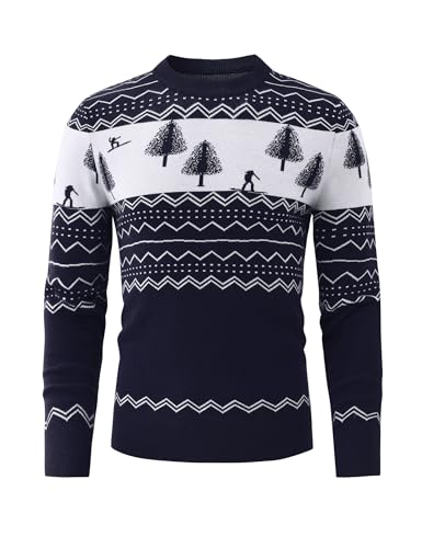 TURETRENDY Vintage Sweater for Men Ugly Christmas Sweater Mens Pullovers Sweater2