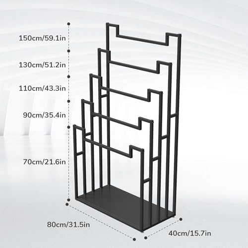 lesolar Floor Standing Scarf Display Stand, 5 Tier Metal Scarf Organizer Holder Freestanding Scarf Display Rack for Commercial Clothing Retail Store Towel Ties Pants Hanging Rack - Thumbnail 2
