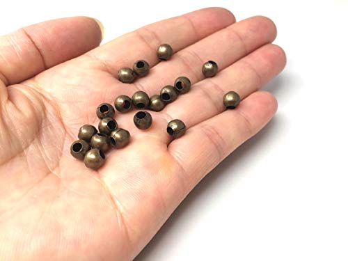 200Pcs 6Mm Smooth Antique Bronze Round Spacer Beads (Large Hole-2.5Mm) For Jewelry Craft Making Cf89-6 #TOP5
