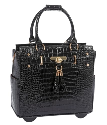 JKM & Company Rolling Laptop Bag for Women | Designer Wheeled Briefcase | Fits 13-17' Laptops |...