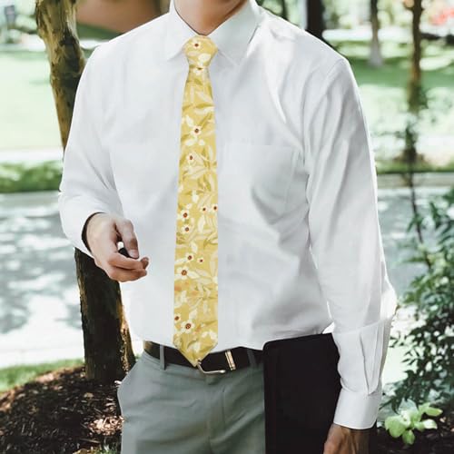 Image of Mantieqingway Men's Cotton Floral Neck Tie 2.56'' Printed Skinny Tie