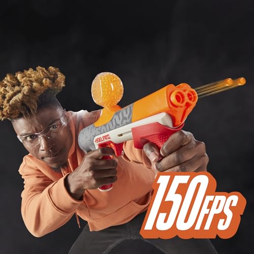 Image of Nerf Pro Gelfire Quadrant Blaster, 150 FPS, 5,000 Gelfire Rounds, 4 Round Slam Fire, 400 Round Hopper, Eyewear, Ages 14+