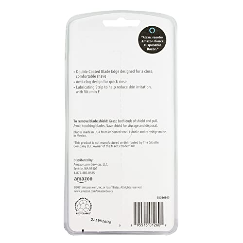 Amazon Basics 3-Blade Disposable Razors For Men, 6 Count, 2 Packs Of 3 (Previously Solimo) #TOP2
