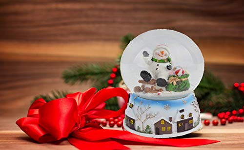 Lightahead 100 mm Musical Christmas Snow Globe with Falling Snowflakes & Music Playing (Snowman) - Thumbnail 5