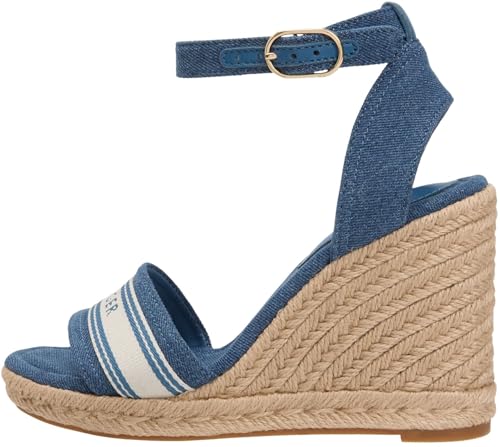 Tommy Hilfiger High Wedge Espad Webbing Fw0fw09342, Alpargatas de cuña Mujer, Denim (Denim), 35 EU