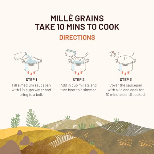 Image of Mille Foxtail Millet Whole Grain | Certified Low GI | Rice Replacement | High Fibre and Plant Protein | Gluten Free | Cooks in 10 minutes | Can be used to cook Biryani, Lemon Puliyogare | Unpolished, Toasted, No Soaking Required | Kangni /Kakum /Navani /Korralu /Korra /Thinai, 500g
