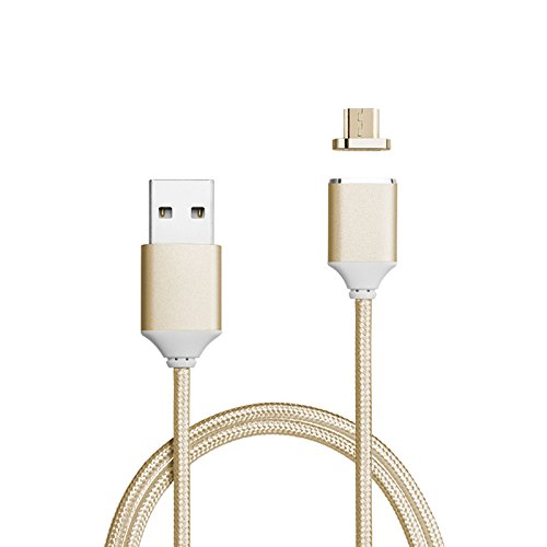 Netdot 2nd Generation Magnetic Braided USB Charging Cable for Samsung Galaxy S2 S3 S4 S6 , Note 2/3/4/5, LG G4 G3, Sony Xperia Z5 Premium/Compact etc (2 Pack Gold)