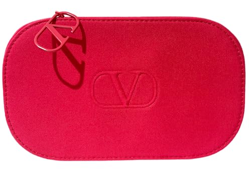 Valentino Bolsa de maquiagem grande vermelha para presente de cosméticos aproximadamente 21 cm C x 12 cm A x 5 L (9724)
