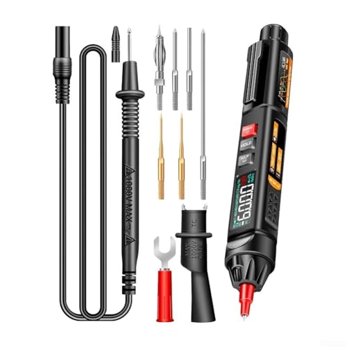 Solaughguy Multímetro digital 2 en 1 y probador de voltaje, detección de voltaje sin CA/CC, verdadero RMS, rango automático con seguridad NCV, para CAT II 600 V, (equipo alto)