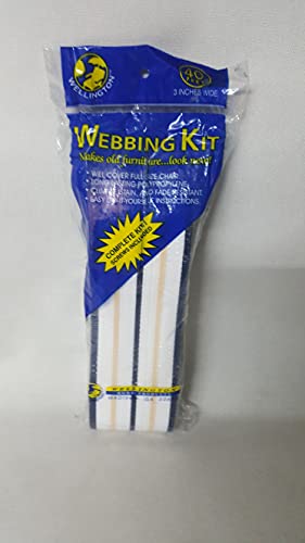 BAGS USA Chair Strap,40 Feet 3 Inches Wide Webbing Kit, Lawn Chair Webbing, Makes Old Furniture Look New. (White/Cream Stripes)