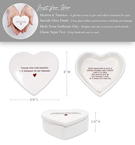 Susabella - Mother Of The Bride Gift From Groom, Mom Wedding Gift Or Mother's Day Gift From Son In-Law - Thank You For Raising The Woman Of My Dreams - Ceramic Keepsake Heart Box #TOP7