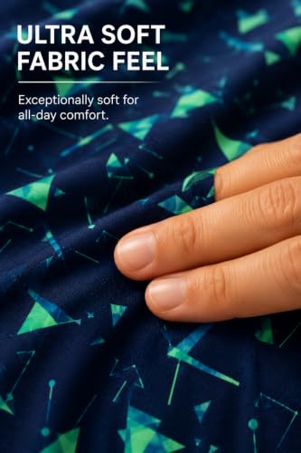 Image of BONO Men Cotton Blend Printed Trunk Combo Anti-Bacterial Moisture Wicking No Marks Stretchable Regular Fit Waistband Underwear Pack of 3 (Darkblue-Multicolor-TurquiseBlue-M)