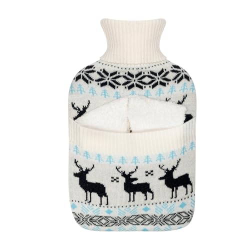 Bouillotte à eau 2L PLIC le coffret cadeau d'hiver idéal avec housse cerf et chaussettes