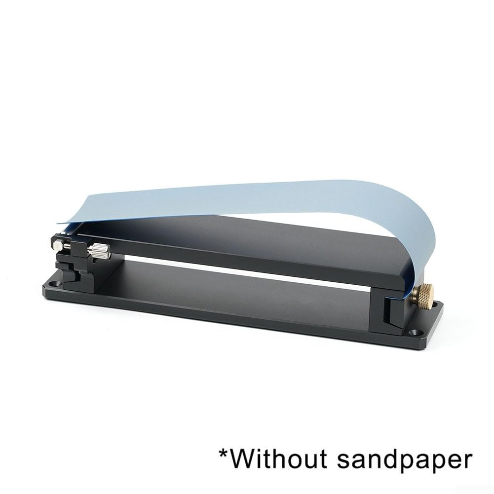 Soporte de papel de lija de 220 x 60 mm, soporte de metal para afilador, base de soporte para carpintería, accesorio de lijado