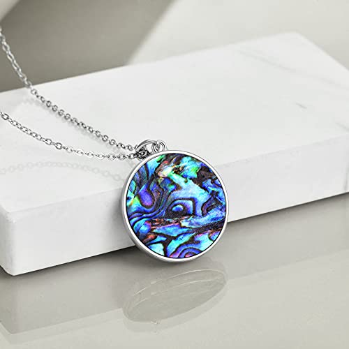 YFN Mountain Necklace Sterling Silver Abalone Shell Mountain Pendant Necklace Nature Jewelry Gift for Skiers, Hikers, Campers, Climbers and Nature Lovers3