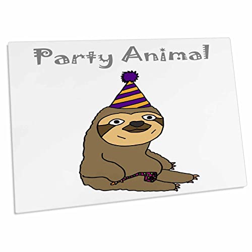 3dRose Funny Sloth con sombrero de fiesta tapete para escritorio miniatura 1
