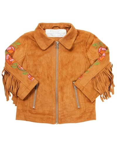 Girls' Floral Embroidered Suede Jacket (Toddler)
