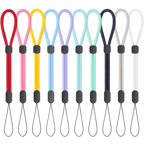 FrgKbTm Hand Wrist Strap Lanyard Adjustable Nylon Colorful for Mobile Phone Camara USB Flash Drive ID Name Tag Badge (Style-H 10PCS)