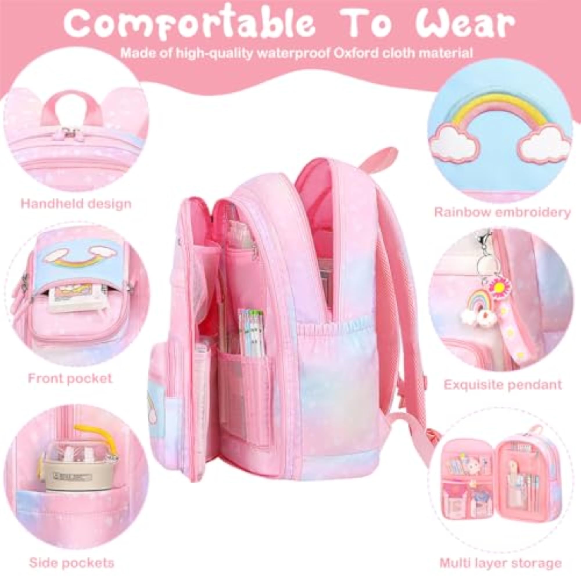 Water Resistant Durable Kids School Bag 6-12 Years