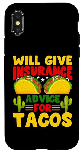 Carcasa para iPhone X/XS Tacos Lover - Funny Will Give Insurance Advice for Tacos