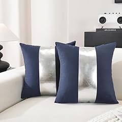 Striped Silver Navy Blue