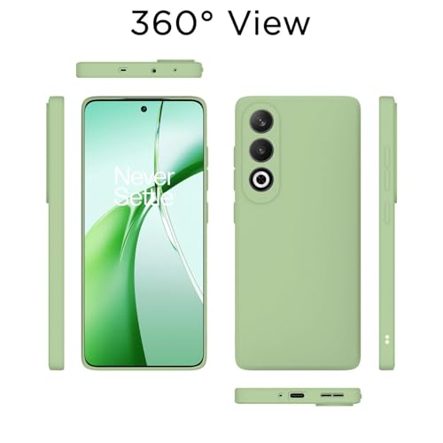 Image of DIZORO Microfiber Candy Case Compatible for OnePlus Nord CE 4 5G Smooth Touch Cushion Liquid Soft Silicone Gel Rubber Phone Cases Non-Slip Full Body Protective Shockproof Back Cover - Matcha