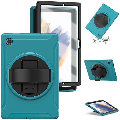 Funda anti-golpes compatible con Samsung Tab A8 10.5 pulgadas SM-X200 SM-X207 con cristal