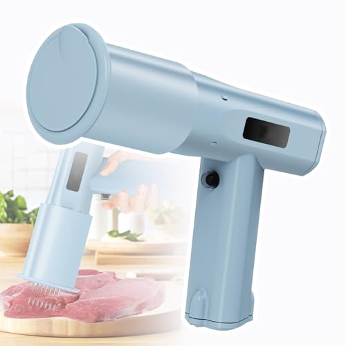 DOJBK Batticarne Elettrico, Macchina per Ammorbidire La Carne, con 13 Aghi Affilati in Acciaio Inossidabile, Utensile da Cucina, Perfora 5000 Volte al Minuto, per Ammorbidire, Barbecue