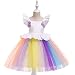 Girls princess dress Children's Colorful Princess Skirt Dress Holiday Party Host Dress for Party Girls dress party wedding (Color : White Size : 120cm) (Colorful 140)