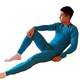 HUBGFEQ Youth Winter Warm Suit Tight Fitting Autumn Clothe and Pant Set Plush Thick Wool Thermal Underwear-Blue-XL