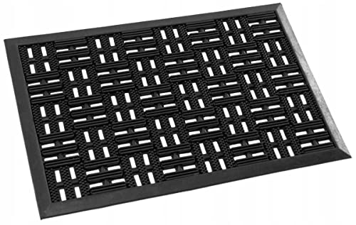 rg-vertrieb Fußmatte Gummimatte Schmutzfangmatte Türmatte Gummi Anti-Rutsch Fußabtreter (40x60 cm), Schwarz