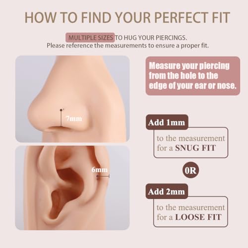Image of FANSING Men Women 316L Surgical Steel Hinged Nose Rings Hoop for Nostril Septum Cartilage Helix Daith Tragus Rook Conch Lip Ear Lobe Piercings