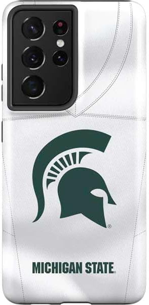 Skinit Pro Phone Case Compatible with Galaxy S21 Ultra 5G - Officially Licensed Michigan State University Green Basketball Design