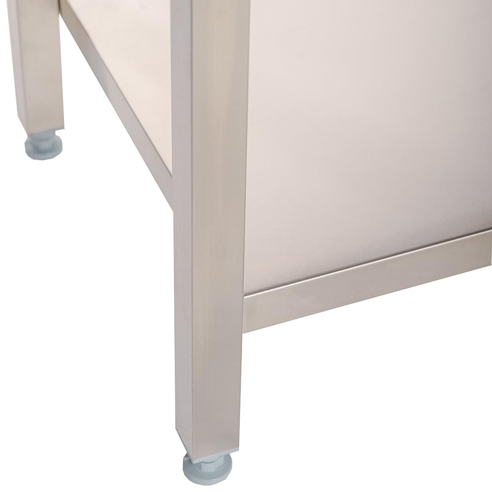 Cleiton® Fregadero de Acero Inoxidable de 2 Senos con Escurridor Derecha 1400x700x850 mm Desmontable | Pica Industrial con patas | Pila Lavadero