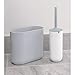 iDesign Cade Bowl Brush and Holder, Toilet Cleaning Set for Bathroom-Matte White/Gray (Pack of 1)