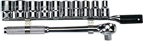 STANLEY Jogo de Soquetes e Catraca Estriados 1/2 Pol. com 11 Peças 10 a 19mm 86-734